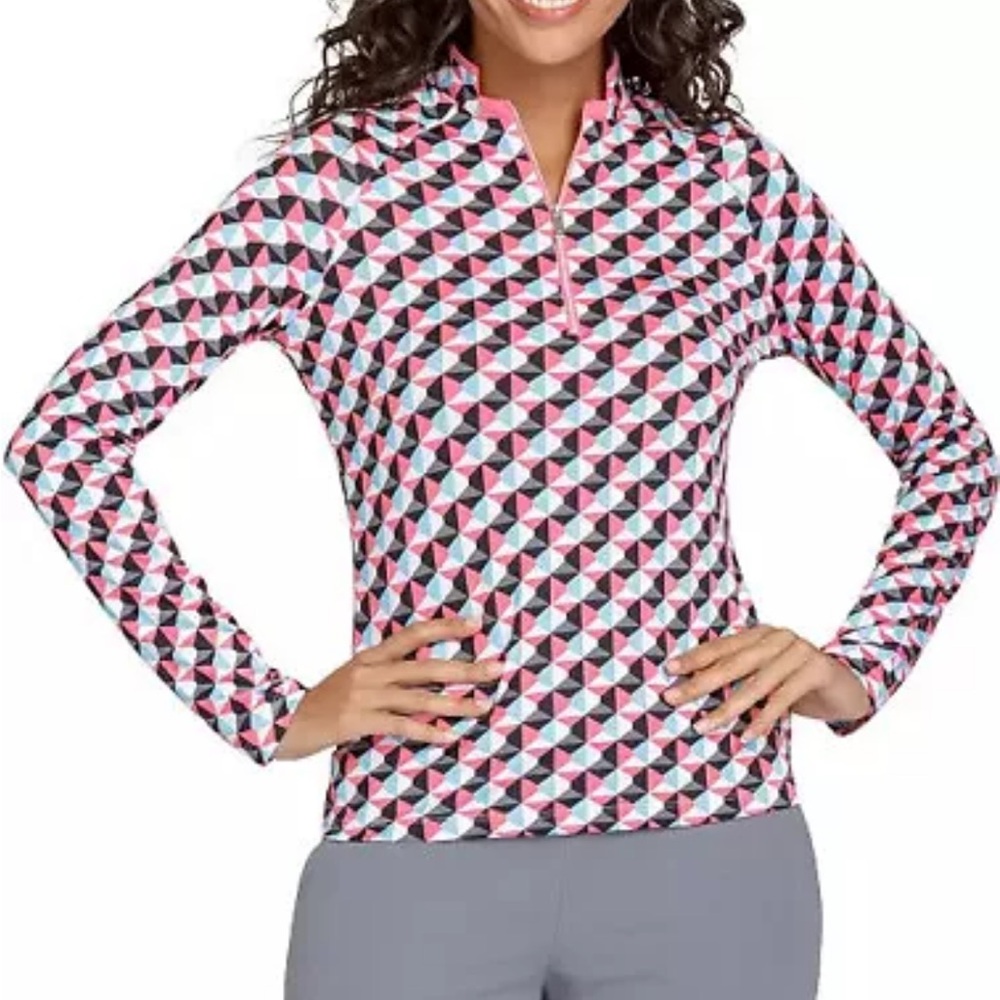 Tail White Label Long Sleeve 1/4 Zip Raglan Golf‎ Top Size Small
